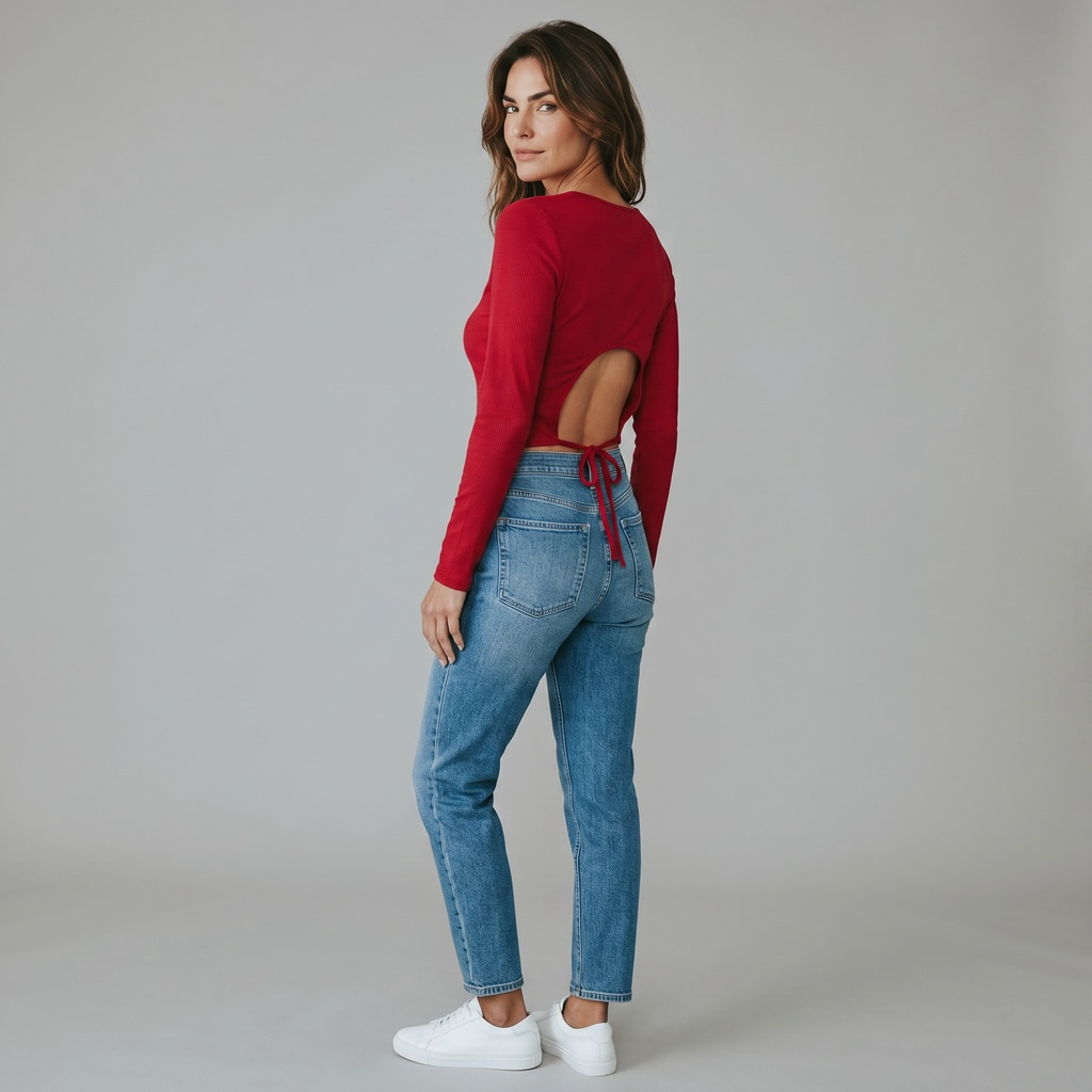 NU-IN Women's Ribbed Blouse
