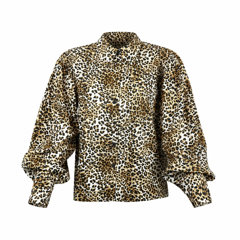PIECES – Women's leopard print shirt
