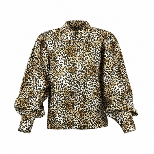 PIECES – Women's leopard print shirt