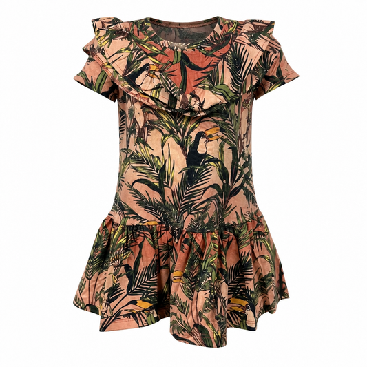 Never Fully Dressed Детска рокля Tropics Parrot