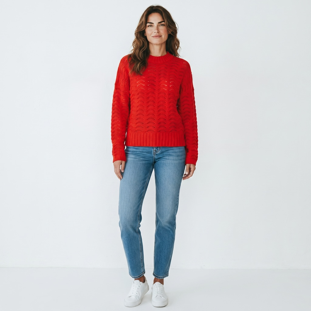 VILA Women's Openwork Knit Sweater