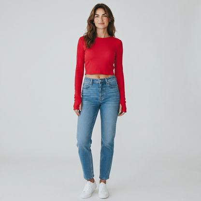 NU-IN Women's Ribbed Blouse