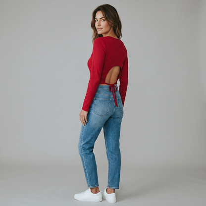 NU-IN Women's Ribbed Blouse