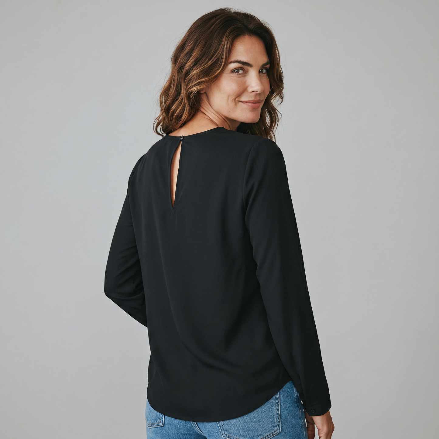 Vero Moda – Дамска черна блуза с дълъг ръкав