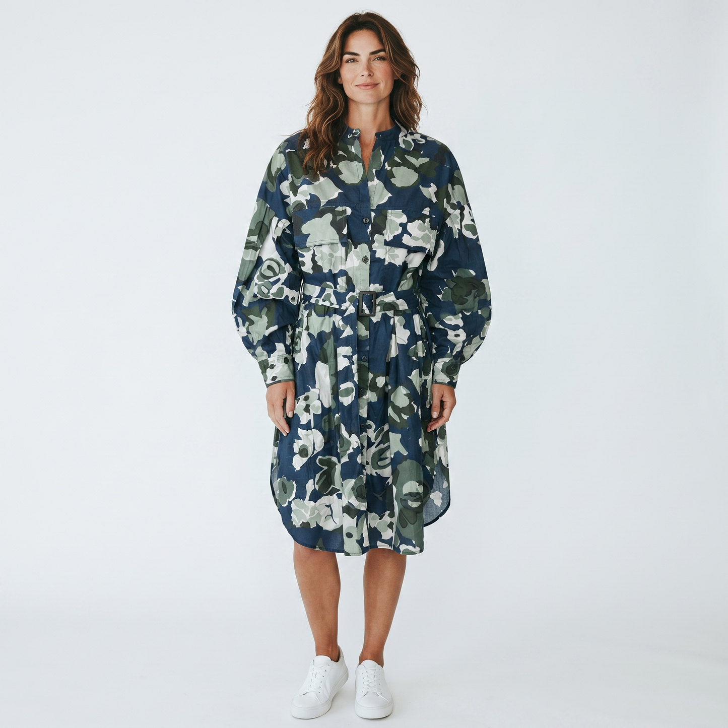 Ted Baker London – Дамска риза рокля с камуфлажен принт