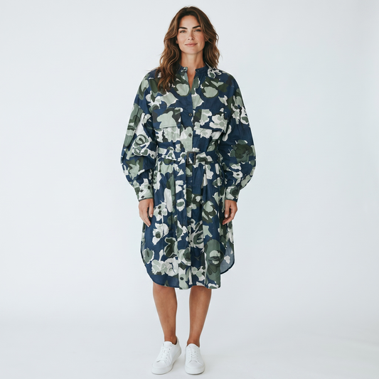 Ted Baker London – Women's Shirt Dress with Camouflage Print