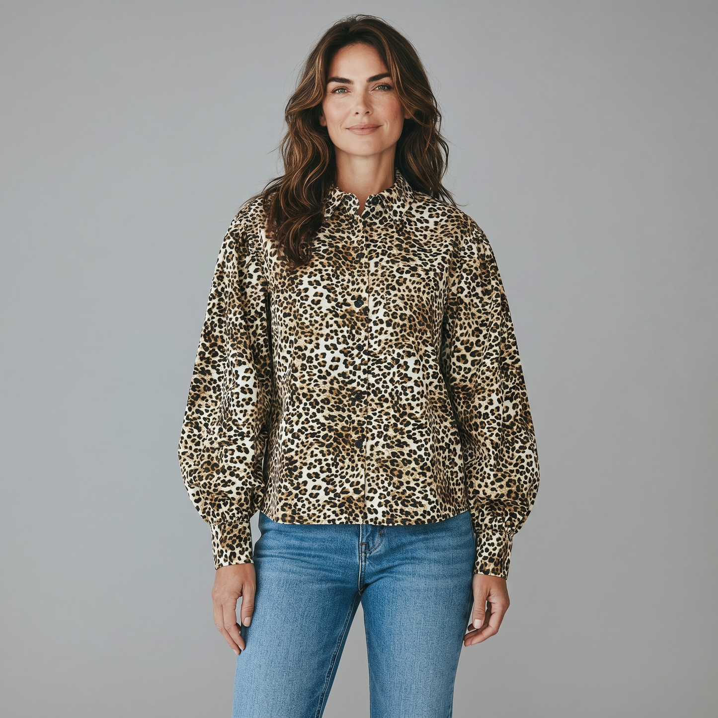 PIECES – Women's leopard print shirt