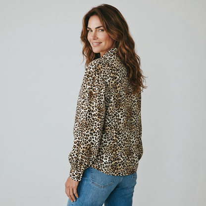 PIECES – Women's leopard print shirt
