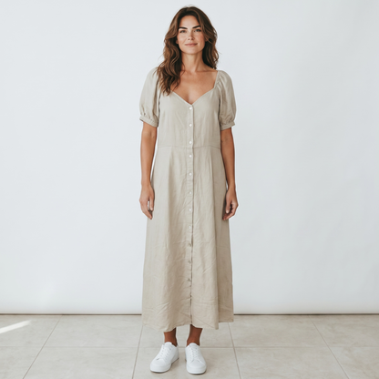 VERO MODA - Дамска рокля Лен и вискоза